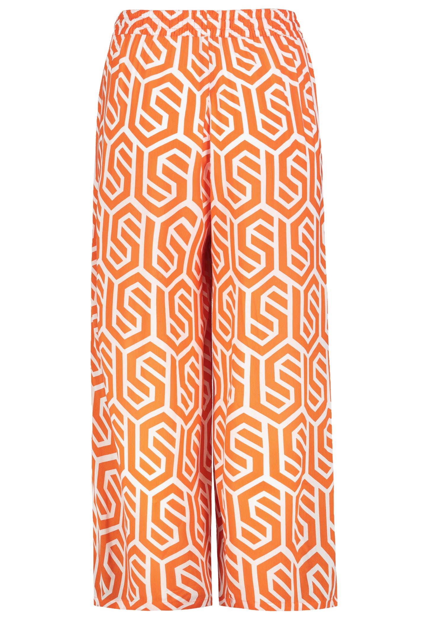 DOB Hose,weites Bein Style,, graphics: scarlet ibis orange-ivory