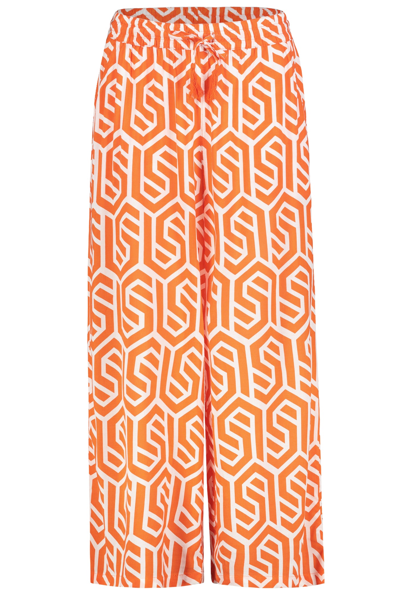 DOB Hose,weites Bein Style,, graphics: scarlet ibis orange-ivory