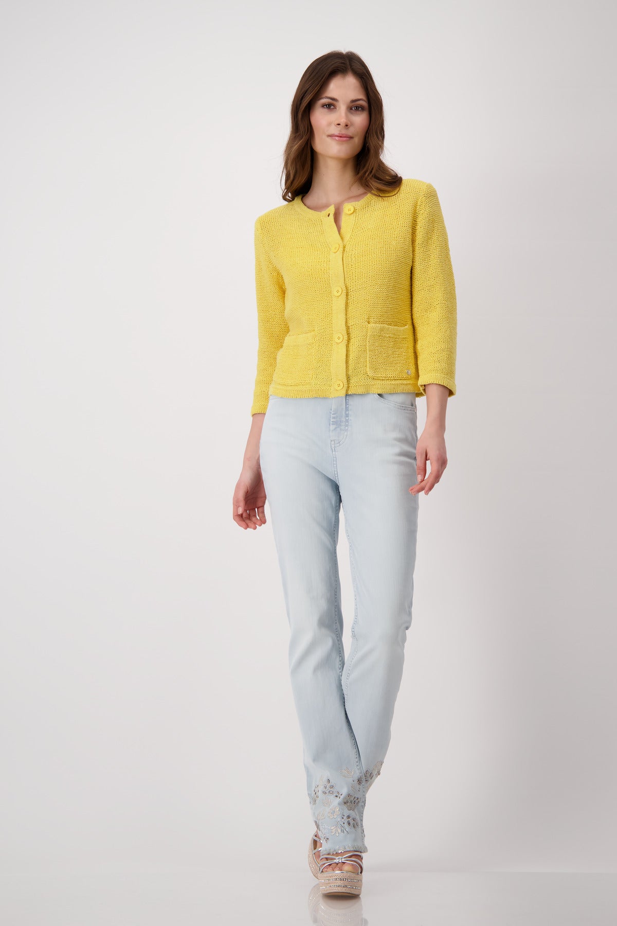 Strickjacke, dry lemon