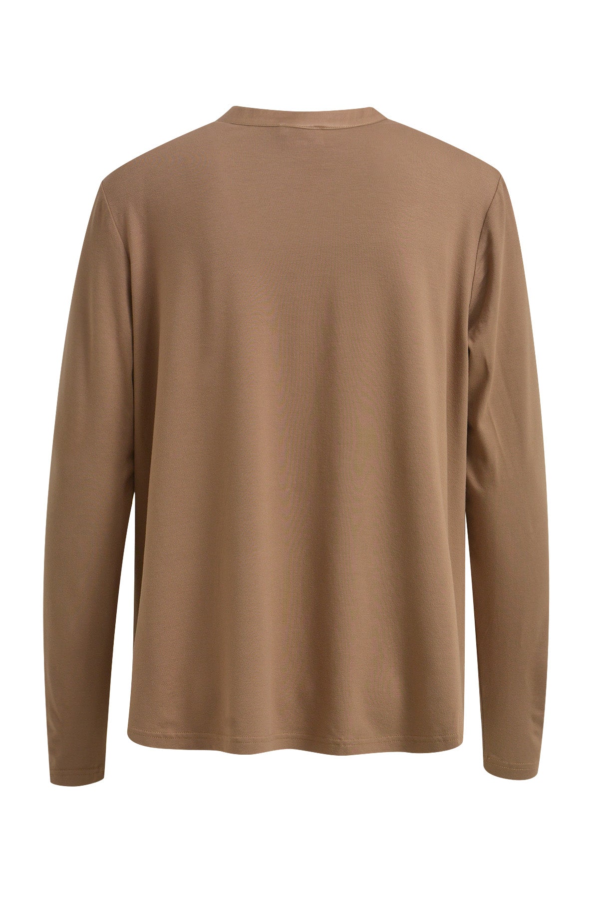 Longsleeve with roundneck and slit at cf, front woven fabric