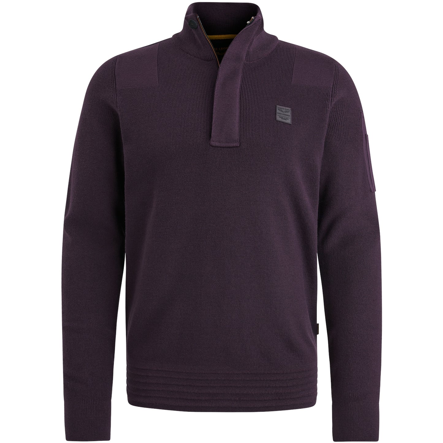 Half zip collar cotton knit