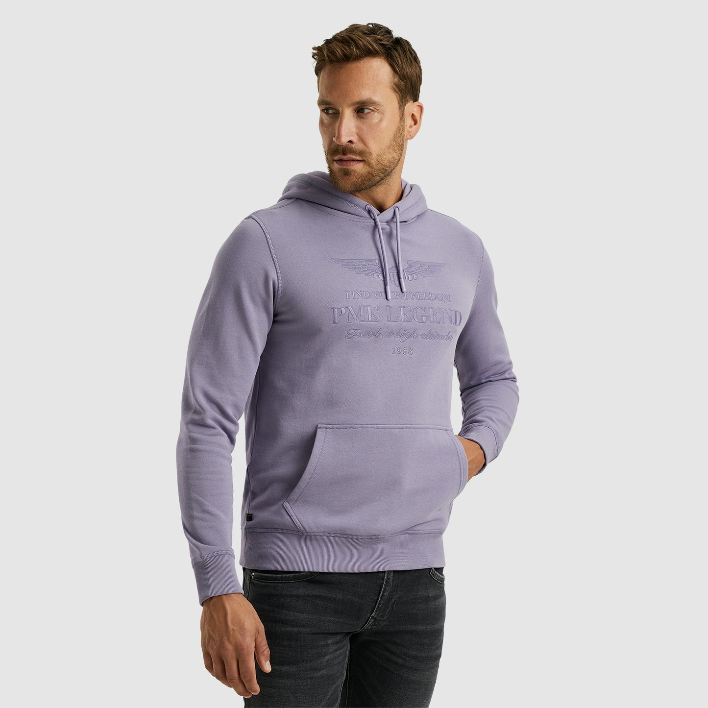 Hooded soft terry brushed