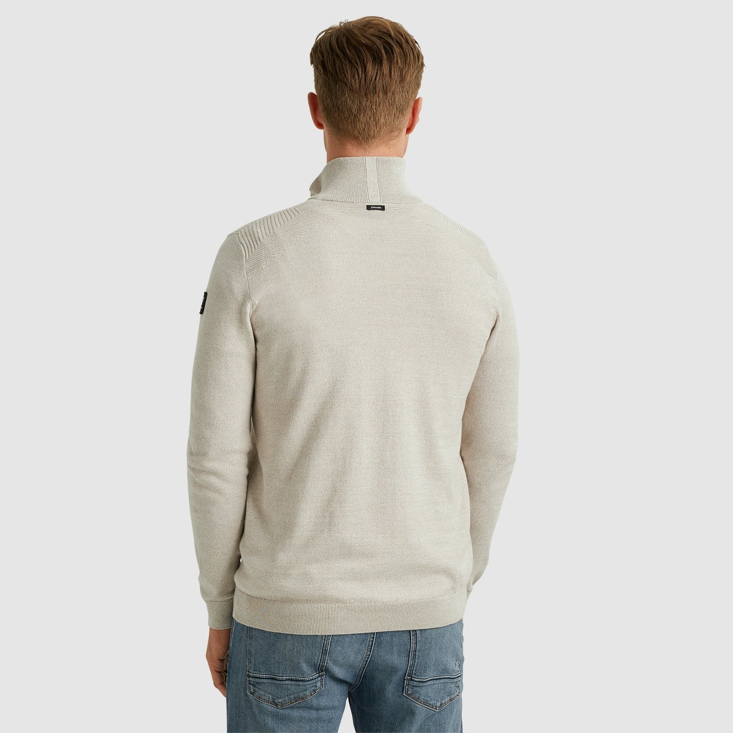 Half zip collar cotton mouline