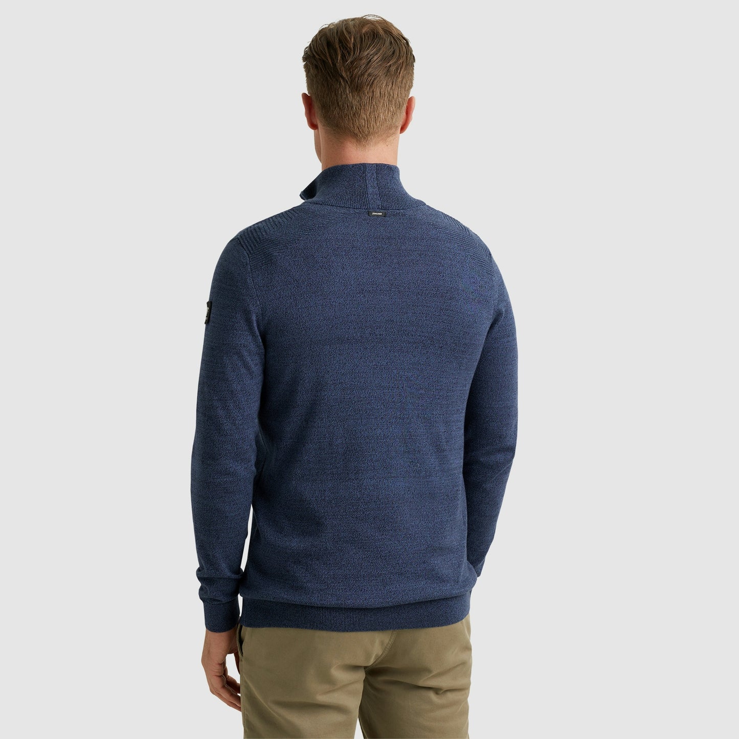 Half zip collar cotton mouline