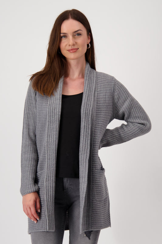 Strickjacke, steel melange