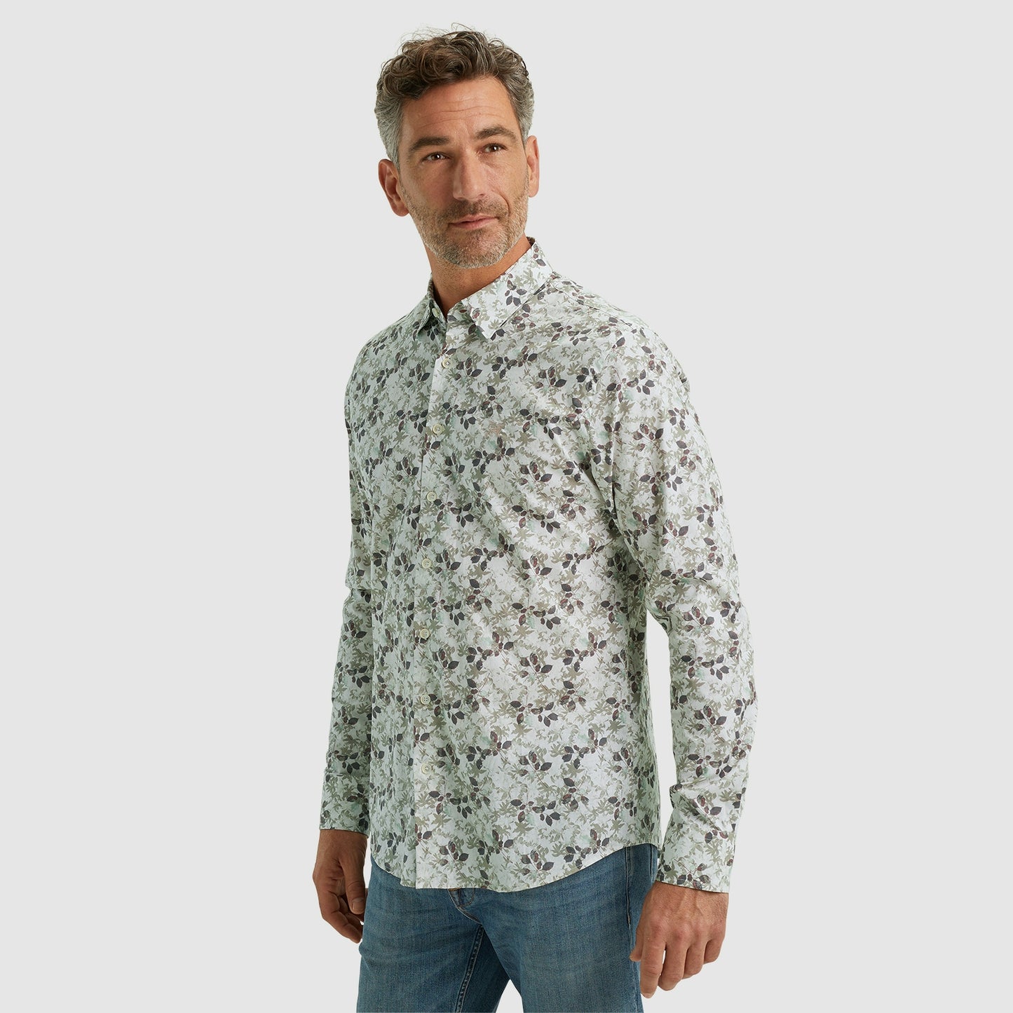 Long Sleeve Shirt Print on fine poplin stretch