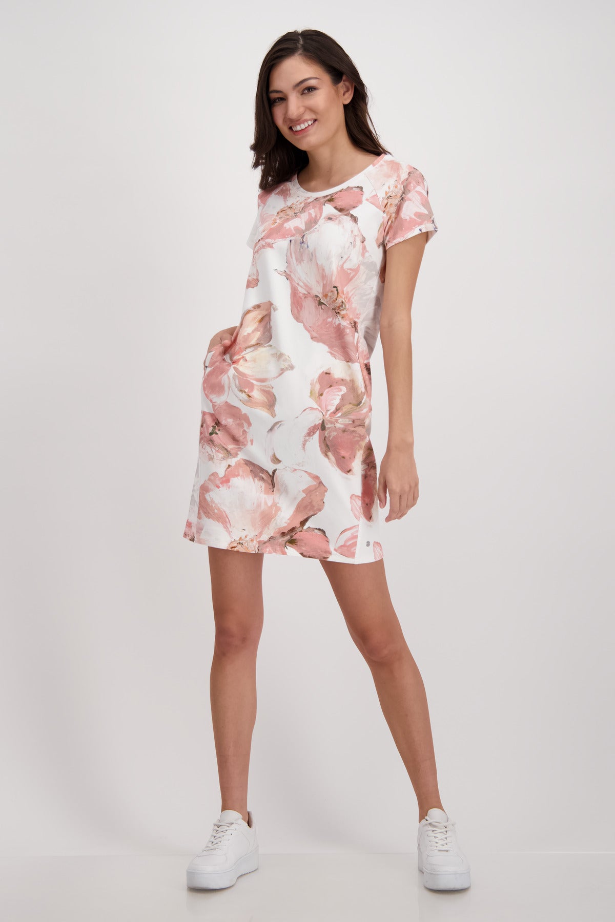 Kleid, blush gemustert